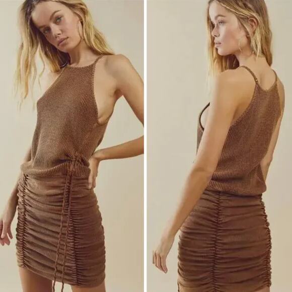 New!‎ Free People FP One Katya Thermal Tank mini Dress in in Cinnamon, size M - Picture 1 of 12